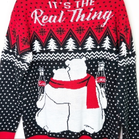 COCA-COLA pom-pom Christmas Cardigan - Picture 6 of 8